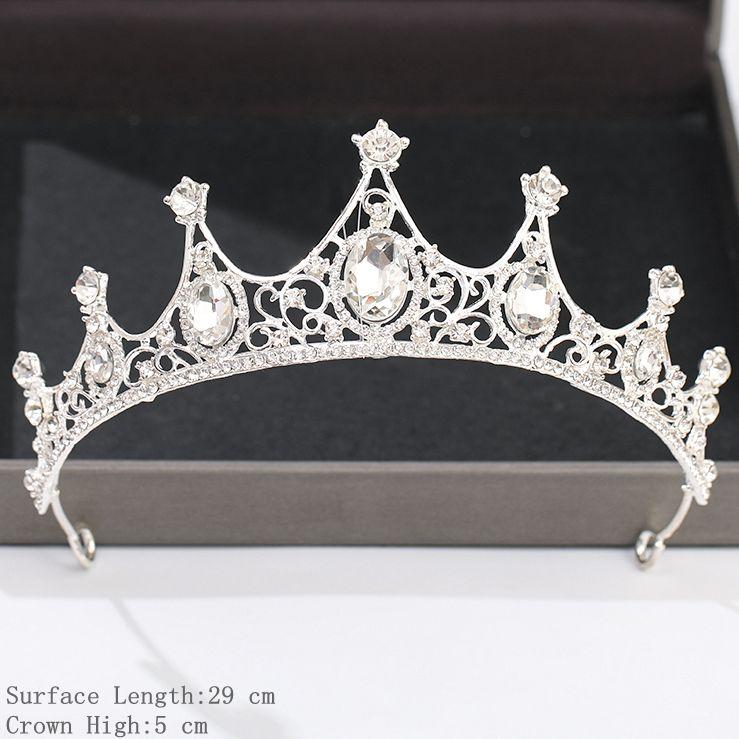 Silver Color Crown and Tiara Hair Accessories for Women Wedding Accessories Crown for Bridal Crystal Rhinestone Diadema Tiara