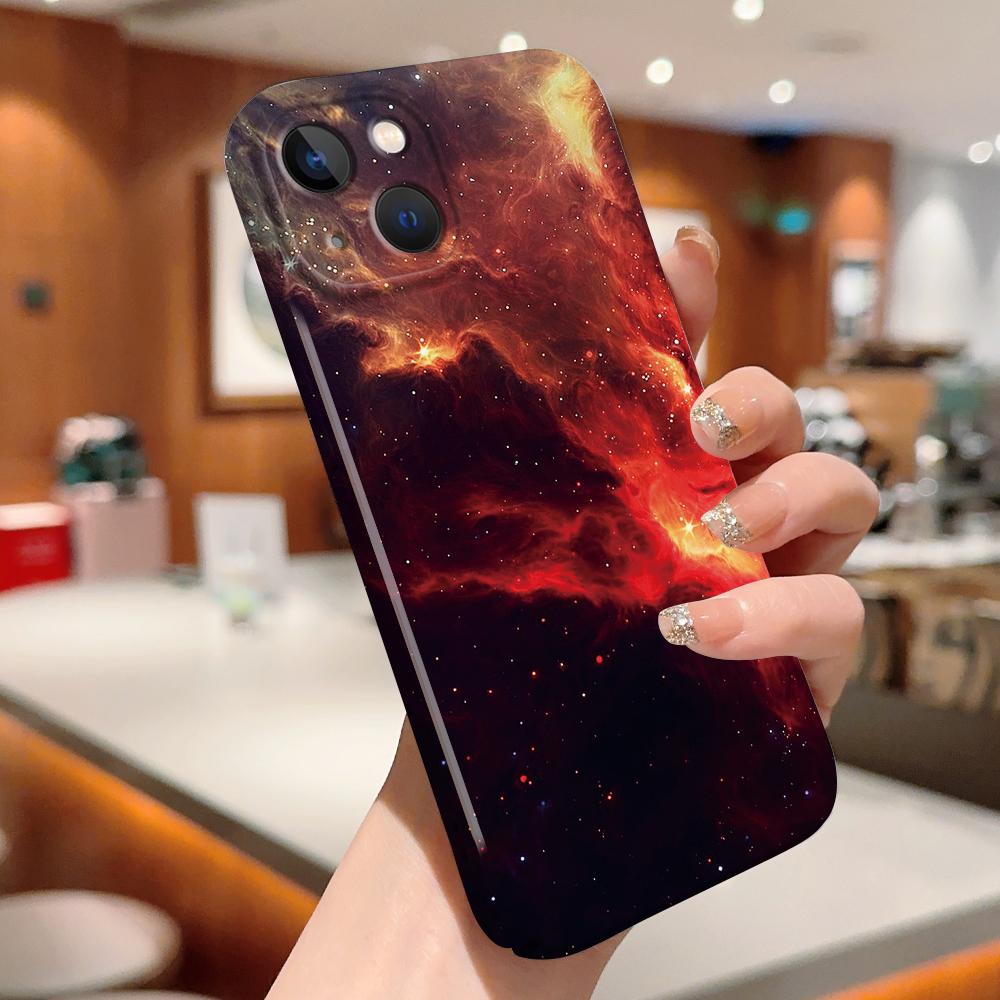 Samsung Galaxy A52 iPhone 11 Xiaomi Redmi VIVO OPPO Realme Huawei Infinix Darbeye Dayanıklı Ultra İnce Sert Kapak için Şık Yıldızlı Degrade Telefon Kılıfı