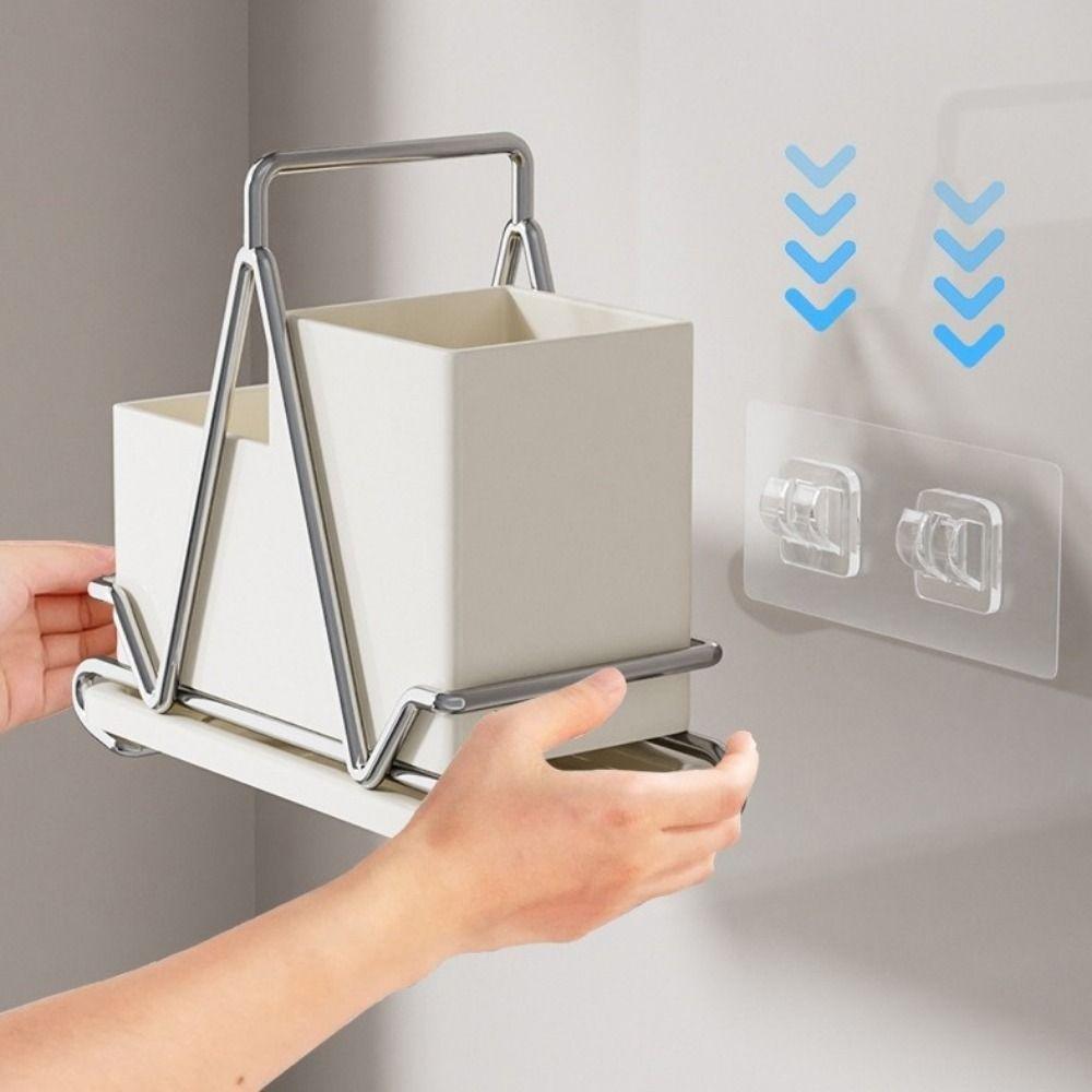 Wall Mounted Cutlery Storage Rack Stainless Steel Spoon Fork Drainage Shelf  for Home