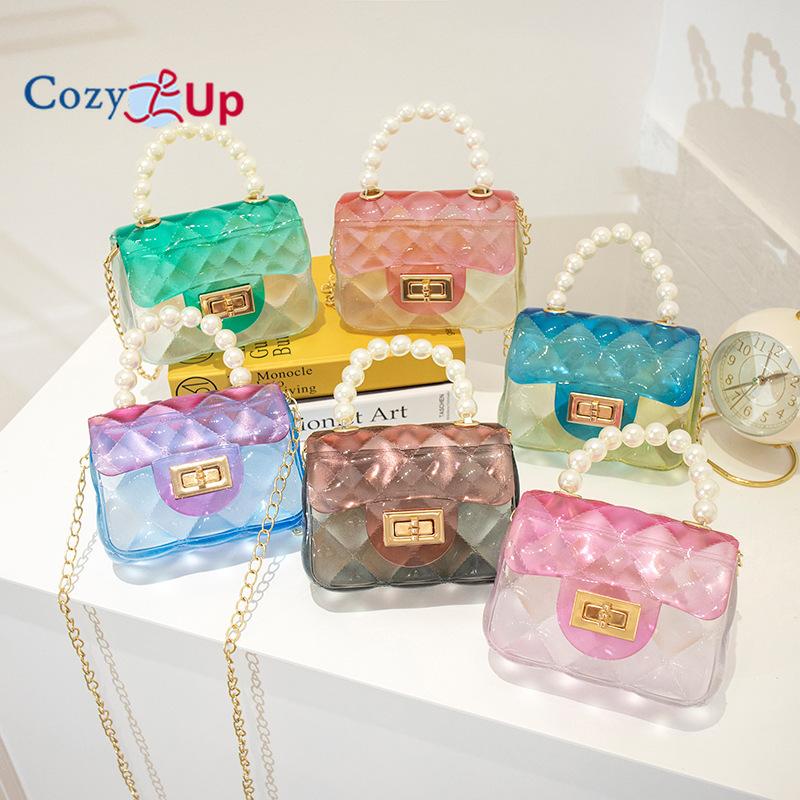Cozy Up Transparent Jelly Bag Pearl Women's Handbag Candy Color Crossbody Bag