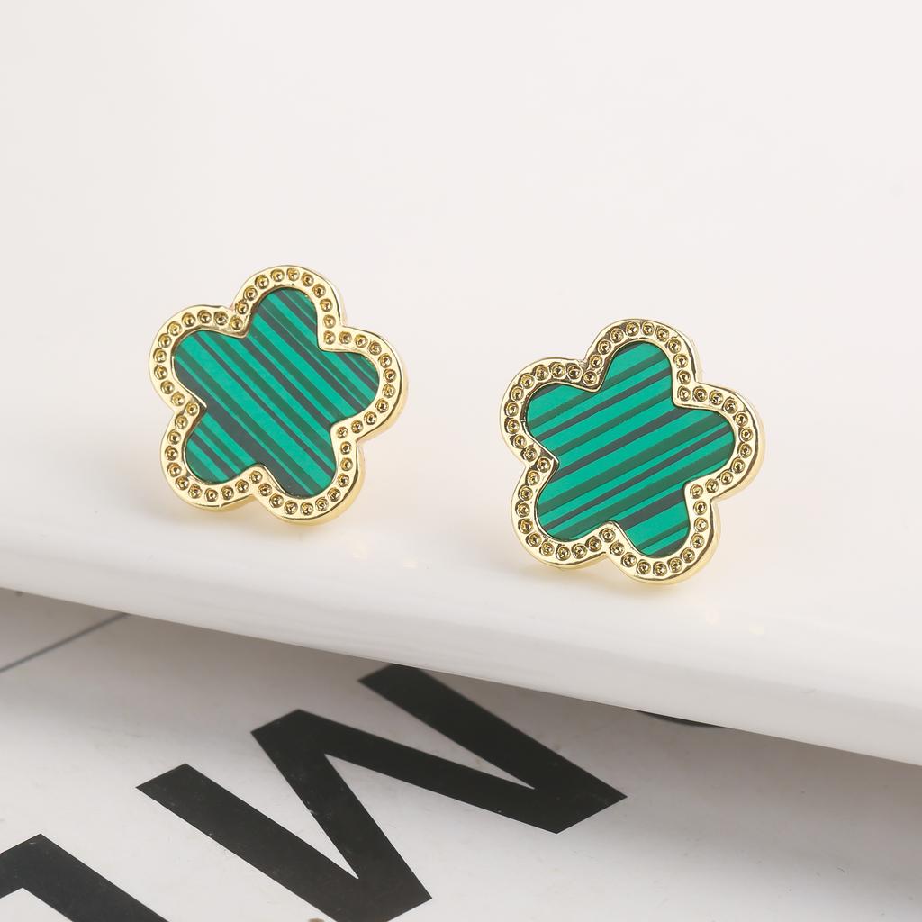New Sweater Chain Five Point Star Creative Plant Plum Blossom Jewelry Set Shell Simple Bracelet/Necklace/Earrings Women's Clover