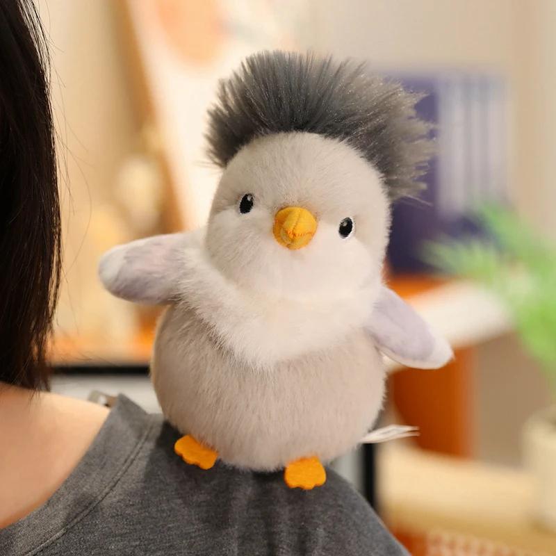 Lovely Handmade Lifelike Little Bird Plush Toys Cozy Fluffy Funny Magnetic Little Bird Doll Cute Palm Shoulder Pets Kids Gift
