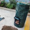 Wear Resist Compost Bin Bag Sealed Zippered Lid Yard Garbage Bag with Handles Reusable Refuse Composter Leaf Waste