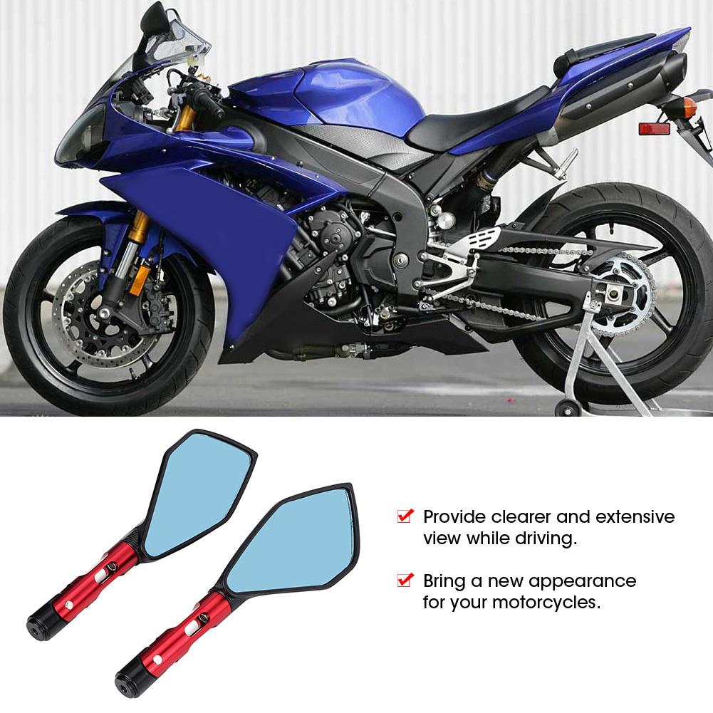 1 Pair CNC Aluminum Alloy Universal Motorcycle Pentagon Rearview Mirror Modification AccessoryRed