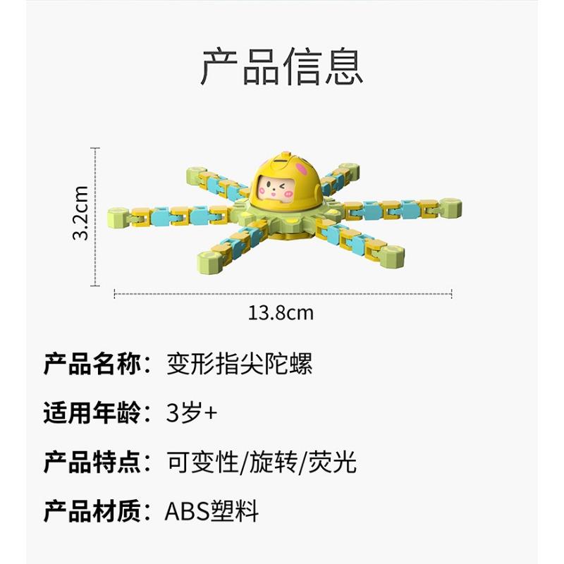 Face-changing Fingertip Top Decompression Toy Transforming Luminous Children's Kindergarten Gift