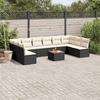 Vidaxl 11-Cz. Garden Lounge Set, Cushions Black Rattan Pe