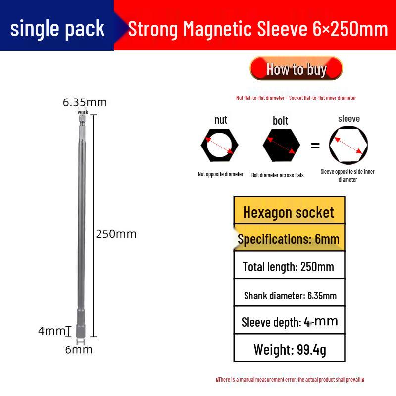 

250mm Magnetic Hex Shank Impact Wrench Socket Bit