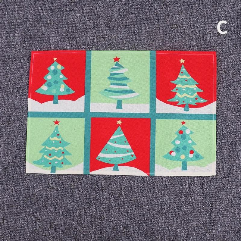 Christmas Home Table Decoration Mat Placemats Non Slip Tablemat Old Man Party Xmas Ornaments Furnishing Supply Desktop Desk Mat