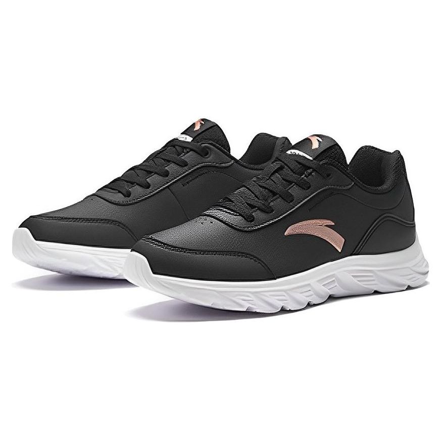 Anta Comfortable Casual Wear Waterproof Low-Top Running Shoes Women sneaker Black White 922355571-6