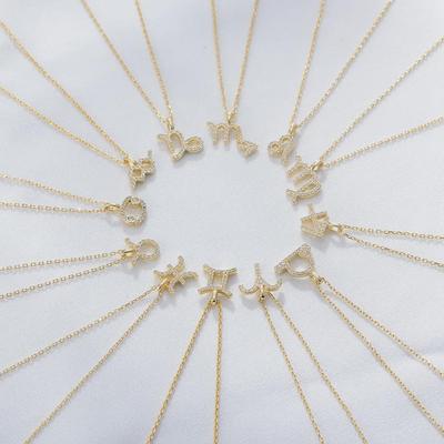 S925 Silver Diamond Zodiac Pendant Necklace - Fashionable Women's Clavicle Chain