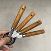 4Pcs Wooden Handle Stainless Steel Measuring Cups Spoons Baking Tools Coffee Measuring Spoon Set Bartending Scale Accessories