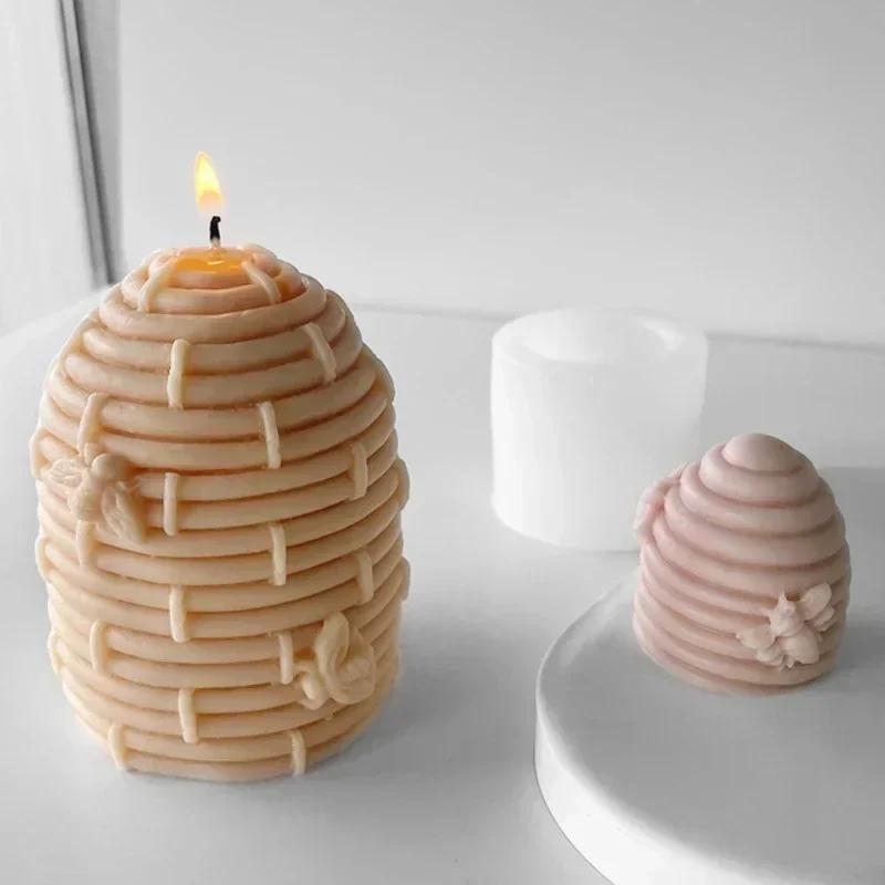 3D Mehrgrößen Waben Silikon Kerzenform Bienenstock DIY Seife Harz Gipsform Schokoladenkuchen Eis Backset Heimdekor Geschenke