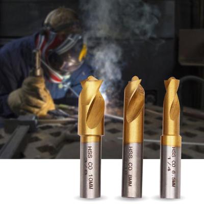 HSS CO Cobalt Drill Bit Set for Hardened Metal Drill Bits for Removing Welding Spot Drilling Bits with Titanium Coating