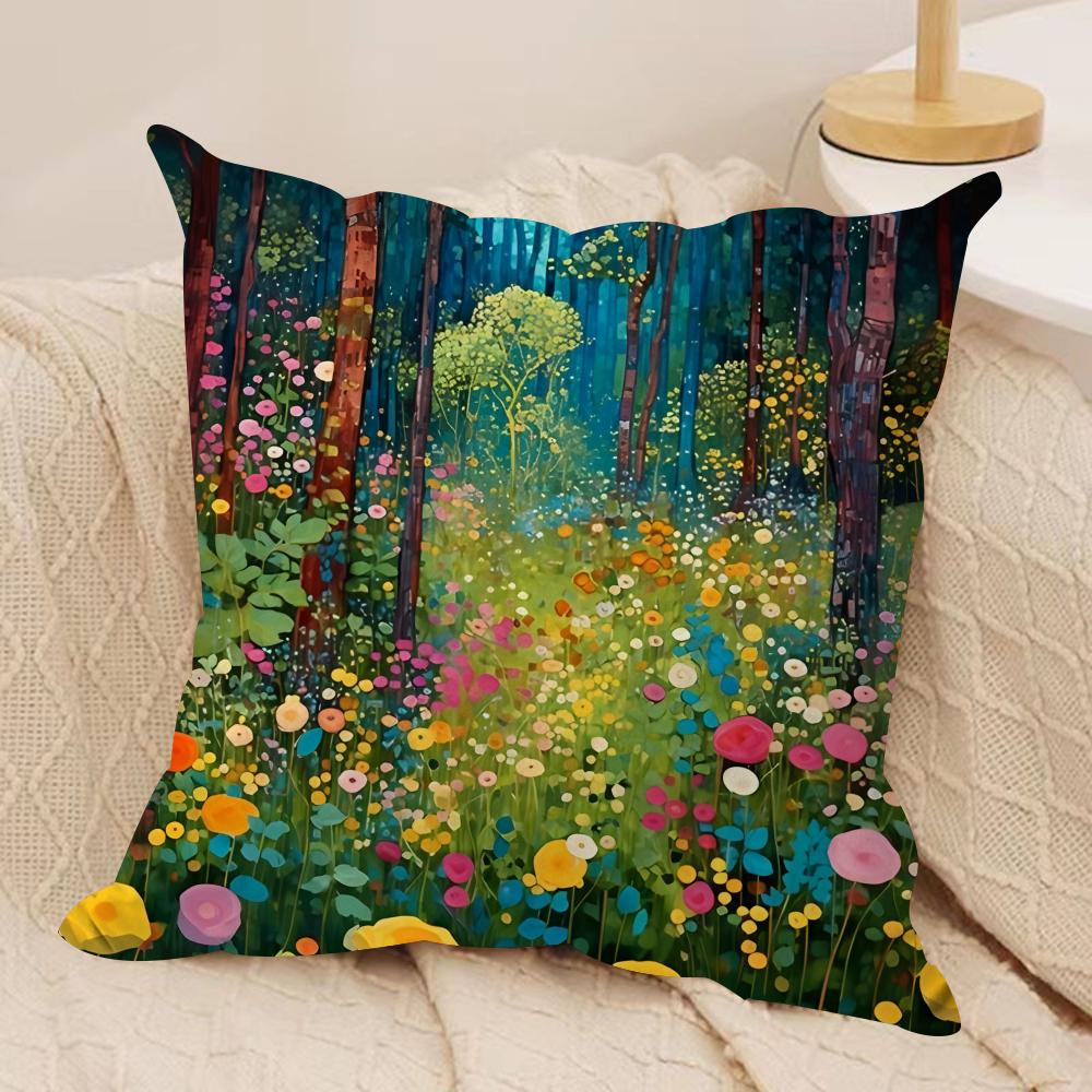 Midsummer Nights Flowers Cushion Cover Silky Short Plush DoubleSided Printed Pillow Case for Sofa All Seasons Home Decor Gift