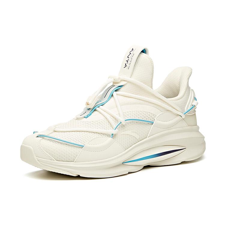 New Anta Running Collection Anti Slip Wear Resistant Low Top Running Shoes Men's Ivory White 912045513-1