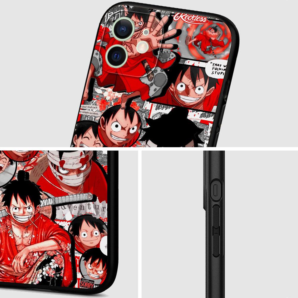 One Piece Luffy Collage silikonové pouzdro na telefon pro iPhone 11 12 13 Pro 12 Mini X XS Max XR 7 8 6 6S Plus SE 2020 Soft Cover Coque