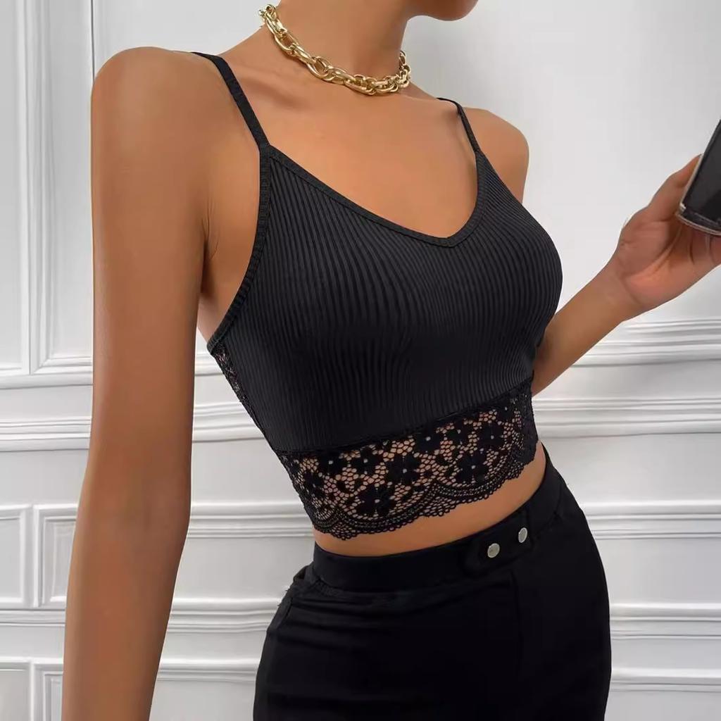 Yeni Yazlık Günlük Mizaç Slim Fit Seksi Yelek Tişört Kolsuz Askılı Çok Yönlü Üst Straplez Kadın