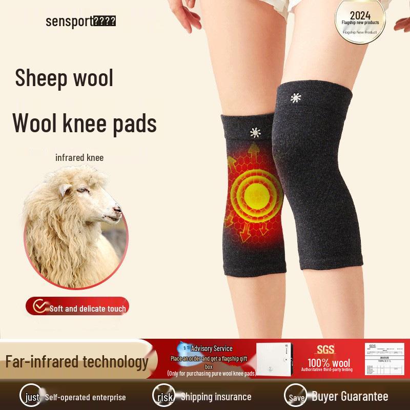 Silné vlněné chrániče kolen: Teplé, protiskluzové, dlouhého střihu pro zimní sporty a ochranu před chladem