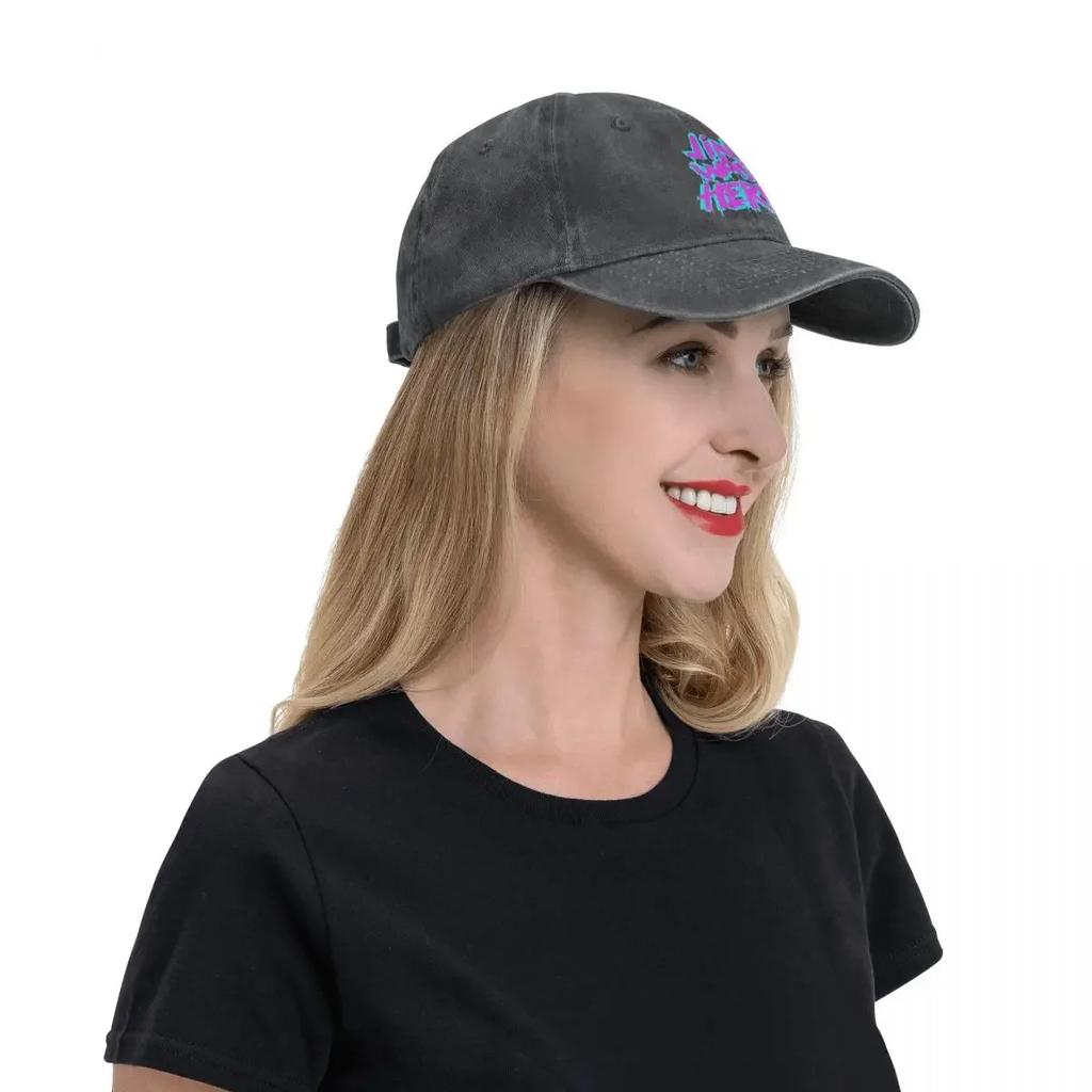 Washed Men's Baseball Cap JINX WAS HERE Cool Trucker Snapback Cowboy Caps Dad Hat Arcane League Of Legends LOL Game Golf Hats
