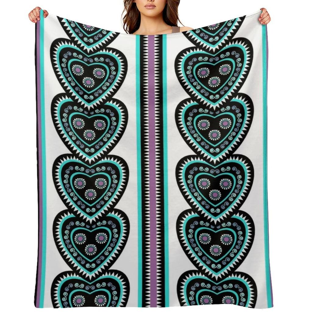 Traditional Hmong Embroidery Throw Blanket Bed Linens Personalized Gift Sofa Bed Summer Blankets