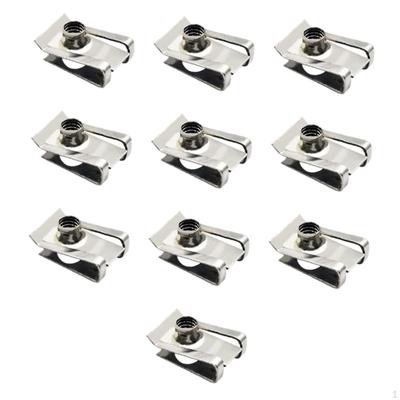 10 stycken U Type Clips med gänga Rostfritt stål Robust Fästelement Mutter Monteringsklämma för