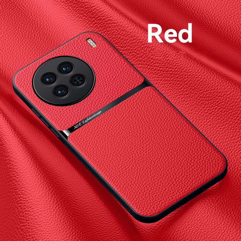 Pro Vivo X90 Pro Plus Pouzdro Luxusní Magnetický Stojan Kožené Pouzdro na Telefon pro VIVO X90 X90Pro+ Nárazník Nárazuvzdorný Držák do Auta Zadní Kryt