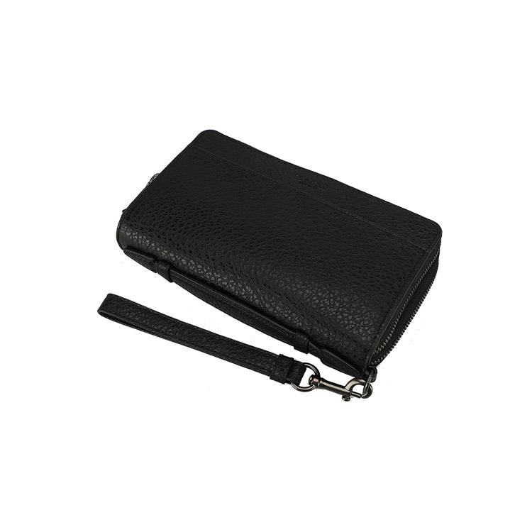 COACH Double Zip Wallet Leather Clutch Wallet Large Men's Black 67624-QBBK