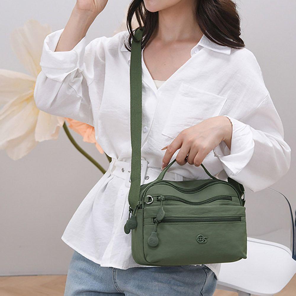 New Long Strap Shoulder Bag Multi-Layer Waterproof Messenger Bag Durable Nylon Women's Handbag Travel