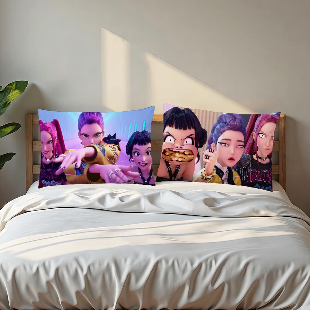 Anime Funny Meme K-Kpops D-Demon H-Hunters Cushion Cover Rectangle Pillow Cover Home Sofa Living Room Coffee Shop Pillowcase
