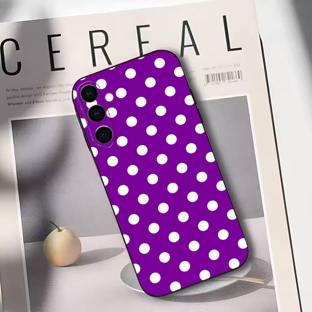 

Classic Polka Dot Pattern Phone Case Black Silicone Soft For Samsung Galaxy A73,A72,A71,A70,A53,A52,A51 Samsung a72