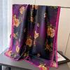 Warm Rhyme Floral Printing Fragrant Cloud Yarn Spring and Summer New Silk Scarf Large Long Scarf Travel Shawl Sun Protection Women's Scarf Headscarf