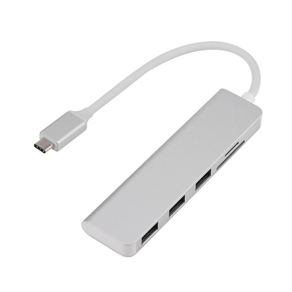 2 In 1 Type C Hub To 3 USB 3.0 Interfaces with TF   SD Card Slots