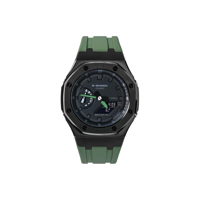 Casio Herren Flüssigkristall/Analog Dual-Display Serie Schwarze Uhr GA-2100-7A-