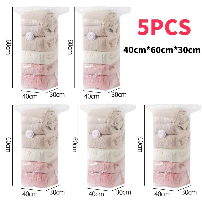 1-5pc Cubic Vacuum Storage Bags Large Plastic Storage Bags for Storing Clothes Quilt Blankets Compression Empty Bag Cover Travel