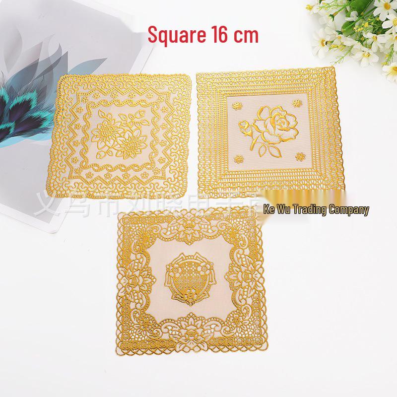 PVC Heat-Resistant Square Placemat and Ashtray Mat (16cm)