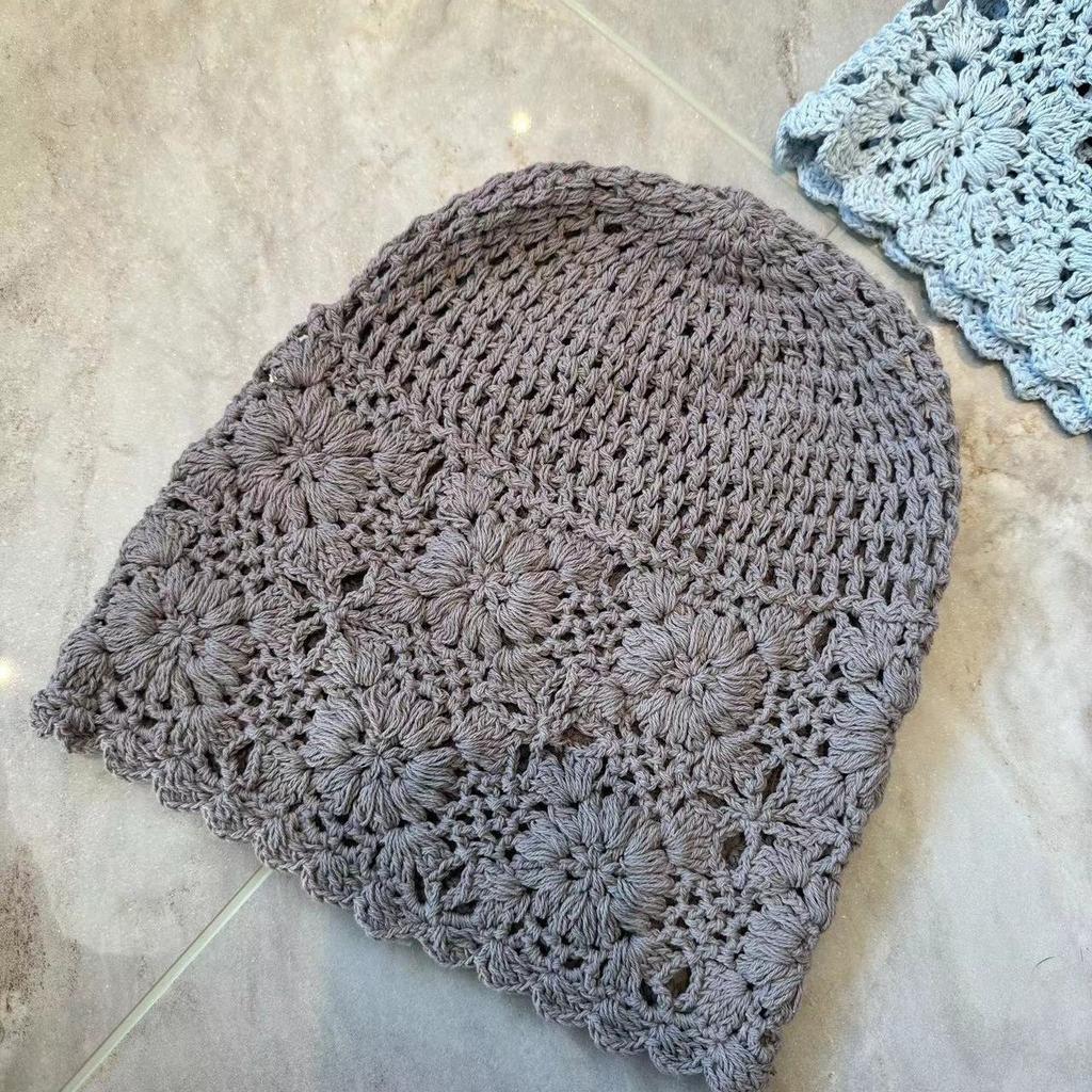 Cappello lavorato all'uncinetto con testa cava Maglia giapponese Cappellino Primavera Estate Retro Casual Turbante Moda Cappello a rete melone Cappello a pullover Traspirante