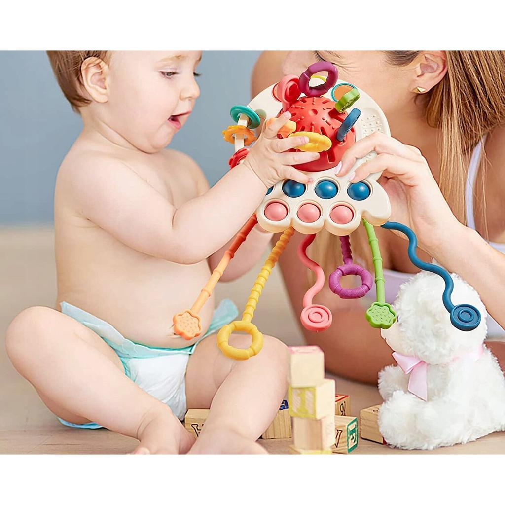 Montessori Sensory Teething Toy for Babies, Multicolor, 12x14x7cm, Teether & Soothing Toy for Kids 18 Months+