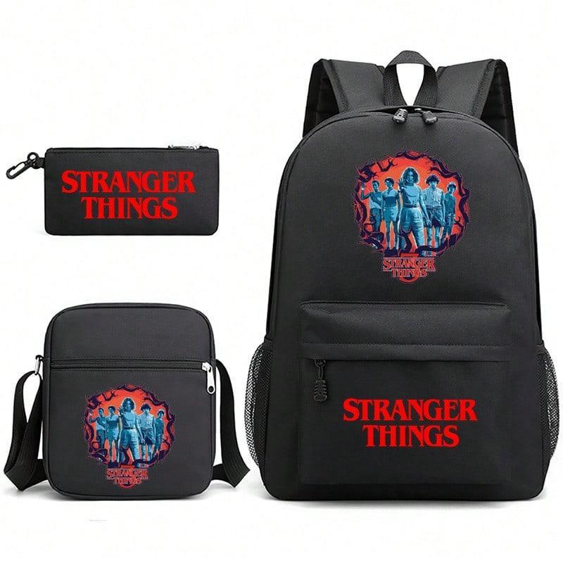 Stranger Things Star Printing Teen Student School Bag Three-Piece Men'S And Women'S Backpack