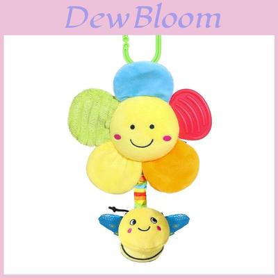 Baby Plush Bee Rattle Toy With Music Box And Flower Hanging For Infant Development