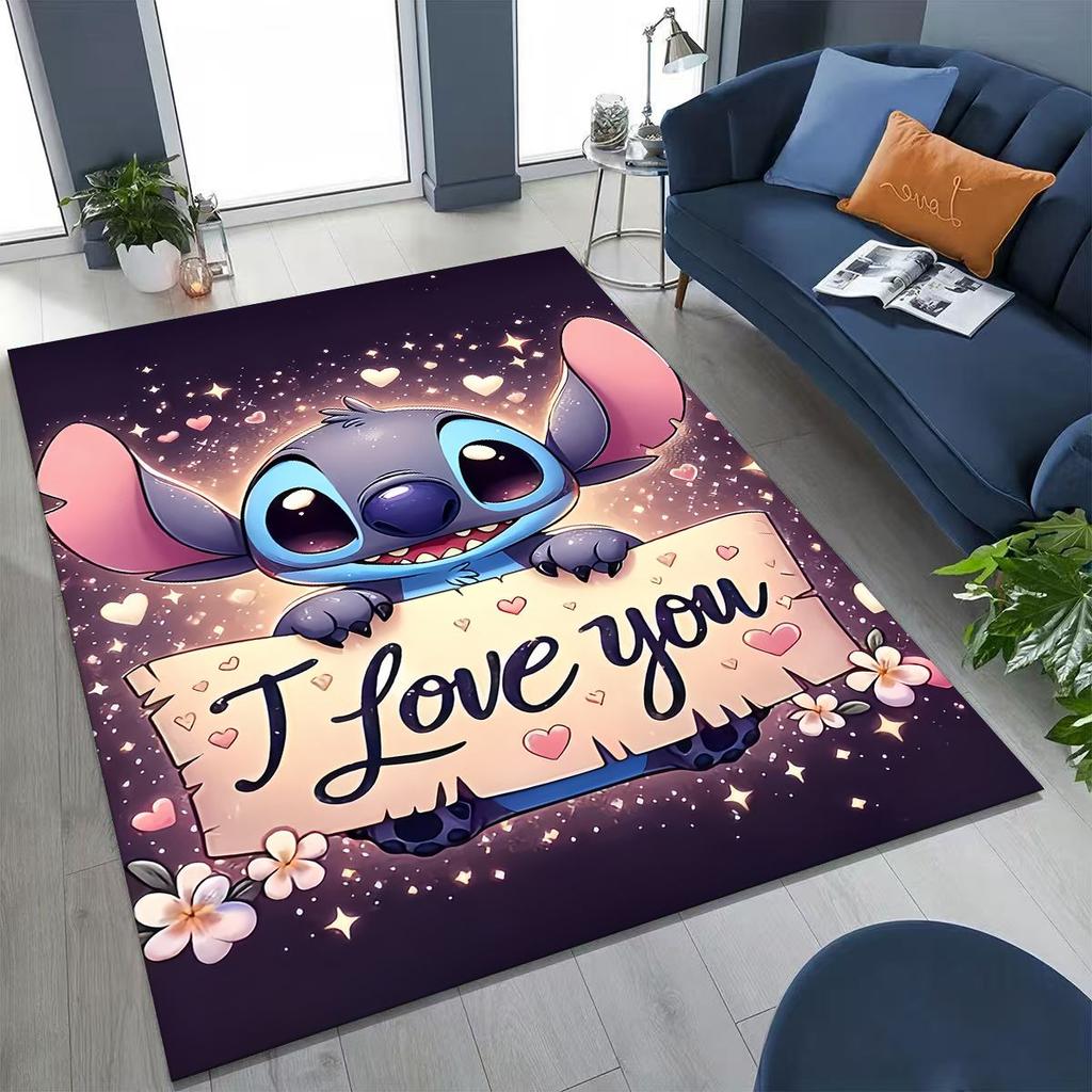 27 Style Stitch 2 Monster Cartoon  Rug for Bedroom Living Room Sofa Home Doormat Decor,Larger Kids Play Non-slip Floor Mat