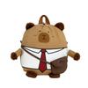 Panda Capybara Cartoon Backpack Student Cute Bag Multiple Compartments Storage