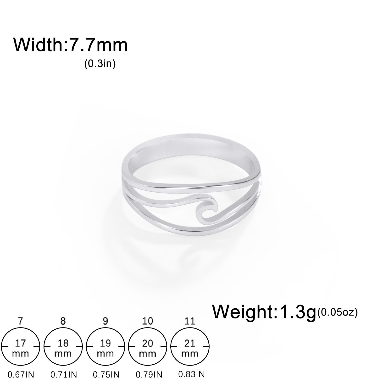 

Cazador Minimalist Sea Wave Rings for Women Men Stainless Steel Finger Ring Jewelry Party Birthday Anniversary Gift Wholesale 10