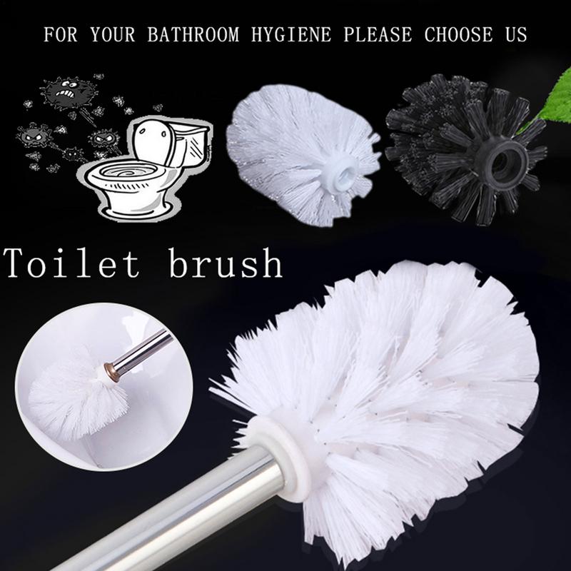 Universal Replacement Toilet Brush Head Holder White Black Clean Spare Tools Toiletborstel Home Bathroom Accessories