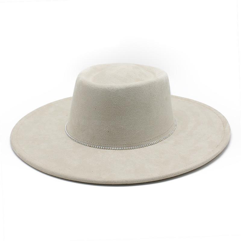 British Style Wool Felt Hat With Large Brim And Vintage Design For Women
