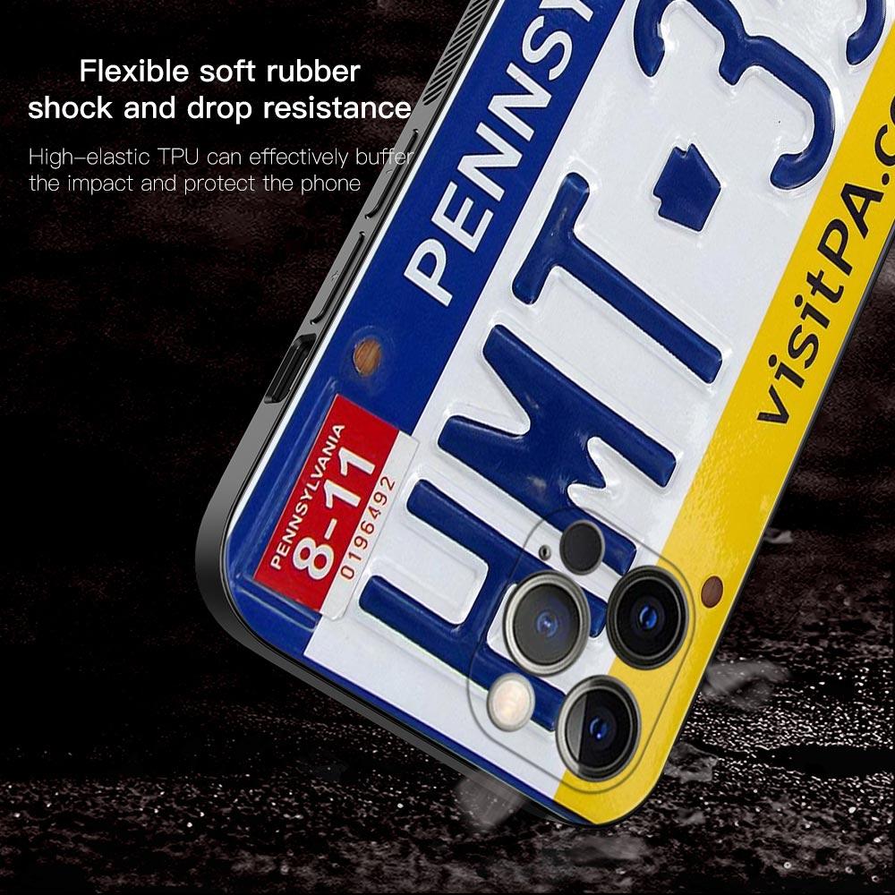 Retro Funny License Plate Number Car Case For Apple iPhone 15 14 13 12 11 Pro Mini XS Max XR X 7 8 Shell Capa