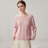 Women's Cashmere V-Neck Sweater - Aran Jacquard Knit, Loose Fit, Autumn Style