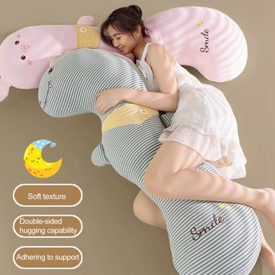 Long Body Pillow Ergonomic Curve Pillow Cute Side Sleeping Support Soft Animal Shapes Plush Doll for Kids Adult
