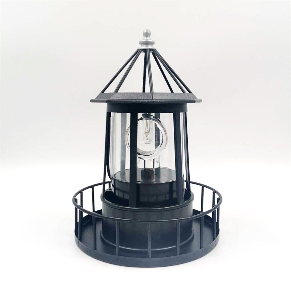 LED Solarleuchtturm Solarbake Turm Drehendes Licht Europäischer Stil Outdoor Dekoration Ornament