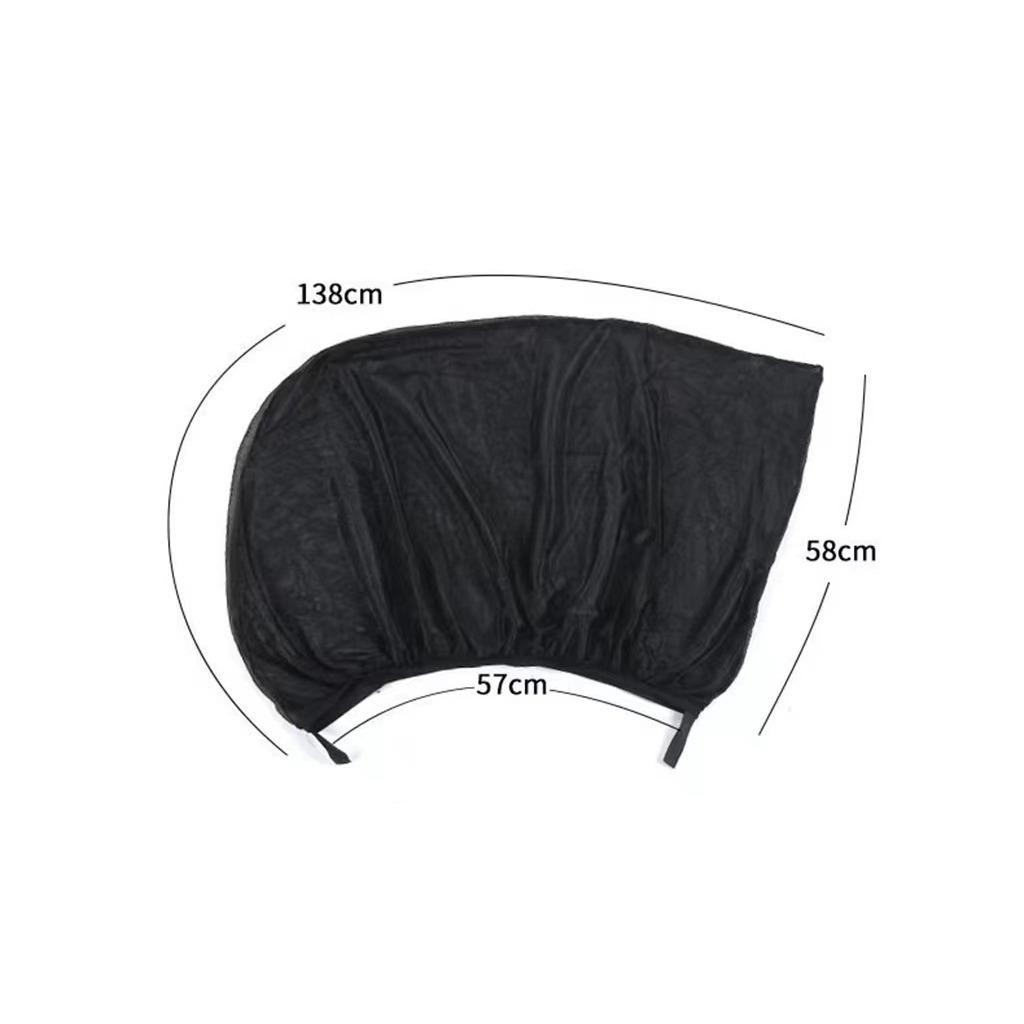 

2 шт., солнцезащитный экран для бокового окна автомобиля, универсальный солнцезащитный козырек, сетка для боковых окон, сетчатый материал для маленьких детей, домашних животных, затемняющая защита, конфиденциальность 138*58*57cm,Front window чёрный