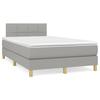 Vidaxl Letto Continentale Con Materasso, Grigio Chiaro, 120X190 Cm Tessuto